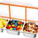 2 x Bandesun Stainless Steel Snack Containers for Kids & Adults, 1 Pack Leek Proof Metal Bento Lunch Box with lids, Lunchable Containers for Travel, School, Home - Stackable Bento Snack Box