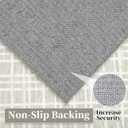 GlowSol Runner Rug 2x6 Hallway Bathroom Rugs Machine Washable Rugs Plaid Rug Low Pile Farmhouse Small Rug Non Slip Kitchen Mat Entryway Ruggable Rug for Living Room Bedroom Laundry 2'x6' Light Grey