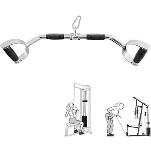 LAT Pulldown Bar Press Down Bar Heavy Duty Cable Machine Attachments V-Shaped Bars with Rubber Handgrips for Gym Home