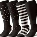 Azalencro Wide Calf Compression Socks for Women&Men Plus Size, 20-30mmhg Knee High Compression Stocking Socks for Pregnant, Nurses, Travel(XL)
