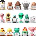 Gejoy 16 Pcs Mini Rubber You Rock Toys Set Mini Rock Figures Positive Gifts Desktop Ornaments and Decorations Inspirational Gifts for Employees, Staff, Teachers, Teams, and Friends (Novel)