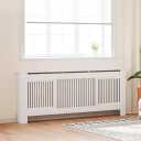 vidaXL Radiator Cover, Radiator Guard for Home Office, Heater Cover for Living Room Decorative, Heating Cabinet Protective Cover, White MDF, 205.0 x 20.6 x 81.5 cm