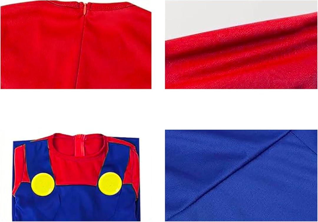 Super Brothers Adult Plumber Costume with Hat, Gloves, Moustache