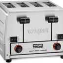 Waring Commercial WCT850RC 4-Slice Heavy Duty Commercial Pop-Up Bread/Bagel Toaster, 120V, 1800W, 5-15 Phase Plug