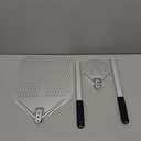 12 Inch + 7 Inch Perforated Pizza Peel Set, Pizza Turning Peel with Metal Handle, Pizza Spatula Paddle for Homemade Pizza Oven Accessories