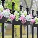 Railing Planters Outdoor Balcony 16 Inch Deck Over The Railing Planter Boxes Hanging Planters for Fence Flower (Black)