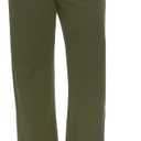 Desol Women's Straight Leg Pants High Waisted Button Stretchy Work Pants Business Casual Work Trousers with Multiple Pockets (X-Large, Olive)