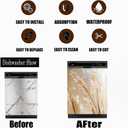 Dishwasher Cover Sticker 23x26 Inch, Neutral Pampas Grass Botanical Vinyl Decal, Beige Gold Minimalist Peel and Stick Dishwasher Door Wrap, Waterproof Removable Kitchen Appliance Decor(Champagne)