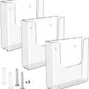 MaxGear Brochure Holder 6x9 Inch Acrylic Wall Mount Pamphlet & Flyer Holder, Clear Plastic Organizer for Handouts and Marketing Literature, 3 Pack
