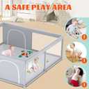 XVISHX Baby Playpen, 79''x79'' Extra Large Playpen for Babies and Toddlers, Baby Fence Play Pen for Indoor & Outdoor, with Soft Breathable Mesh Grey