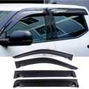Large Rain Guards Window Visors for 2022-2026 Toyota Tundra CrewMax Cab Outside-Mount Wind Vent Deflector Truck Accessories Dark Smoke 4-Piece Set with Thicker