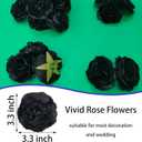 3.3Artificial Black Roses Heads40 Pcs Satin Rose Heads No Stem for DIY Flower Well,Crafts Bouquest (Black)