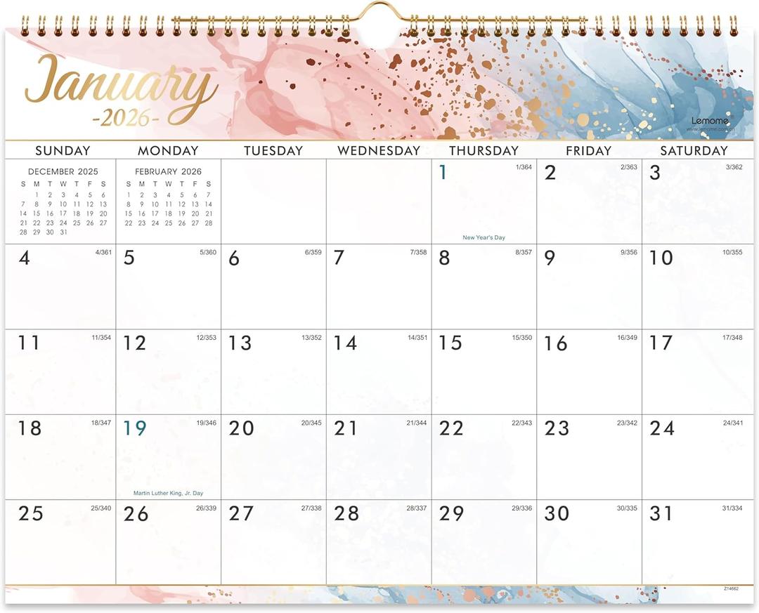 2026 Calendar - 2026 Wall Calendar, 12 Months Calendars, Jan. - Dec., 14.8 x 11.4 Inches with Julian Dates