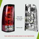 AUTOSAVER88 Tail Lights Compatible with 1999-2002 Chevy Silverado 1500/2500/3500, 99-06 GMC Sierra, 2007 GMC Sierra Classic models Clear Lens Red Housing Taillights Pair (ONLY Fit Fleetside Models)