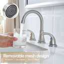 Bathroom Faucet 3 Holes, 8 Inch Widespread Faucet 2 Handle Bathroom Sink Faucets Lead-Free Brushed Nickel Bath Sink Faucets with Pop-up Drain Stopper and Supply Hoses