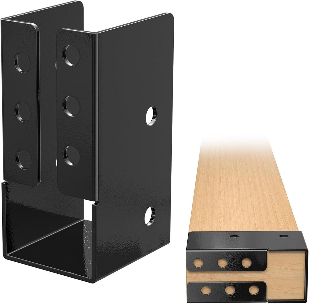 Concealed Joist Hanger , Outdoor Concealed-Flange Joist Bracket with Screws, Q235B Steel Powder Coated Concealed Mount Light Joist Hangers for Beam, Swing, Handrail, Fence (4PCS, 2X4)