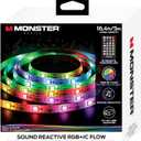 XTREME Monster 16.5ft Music Sync and Multi-Color Color Flow LED Light Strip with Fun Modes, Indoor Use, Easy Use