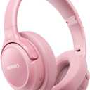 BERIBES Bluetooth Headphones Over Ear, 65H Playtime and 6 EQ Music Modes Wireless Headphones with Microphone, HiFi Stereo Foldable Lightweight Headsets, Deep Bass for Home Office Cellphone PC Ect. Pink