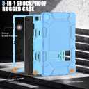 Azzsy Case for Samsung Galaxy Tab A11+/A9+ Plus 11 Inch 2026/2024, Heavy Duty Shockproof Rugged High Impact Protective Case, Sky Blue