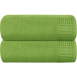 GLAMBURG 100% Cotton Oversized 2 Pack Bath Sheets 35x70, Ultra Soft Highly Absorbant Compact Quickdry & Lightweight Large Bath Sheet Set, Ideal for Gym Travel Camp Pool - Kiwi Green GLAMBURG 100% Cotton Oversized 2 Pack Bath Sheets 35x70, Ultra Soft Highly Absorbant Compact Quickdry & Lightweight Large Bath Sheet Set, Ideal for Gym Travel Camp Pool - Kiwi Green