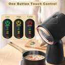 Portable Range Hood, Portable Kitchen Exhaust Fan with 3 Speed, One Button Control, Ductless Range Hood, Kitchen Hood for Cooking Countertop BBQ Hot Pot