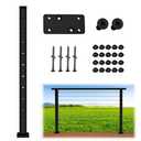 Patavin Complete Set 36" Cable Railing Post Kit, Black 25-35 Angle Drilled Stair Railing Post, Invisible Cable Railing System Kit, 1/8" Stainless Steel Cable, 3Pack with Cable Grommets (No Handrail)