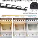 GOODATE 3 Colors Dimmable Bathroom Light Fixtures Over Mirror, LED Black Vanity Lights, Acrylic Stainless Steel 6 Light Bathroom Vanity Light Fixtures, Adjustable 3000K/4000K/6000K, 360 Rotate