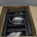 Metal Elevated Dog Bowls for Large Extral Large Breed Raised Dog Bowl Stand with Sprill Proof Mat and 3000ML Pet Bowls, 17" Tall Food & Water Feeder for Extra Large Breed (Black - XXL Cute Dog Mat)