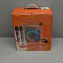 Karaoke Machine, Portable Bluetooth Speaker with 2 Wireless Microphones for Adults & Kids with Lights, Karaoke Microphone with PA System Supports USB/TF/FM/AUX for Home Party Home System Packages (Black)