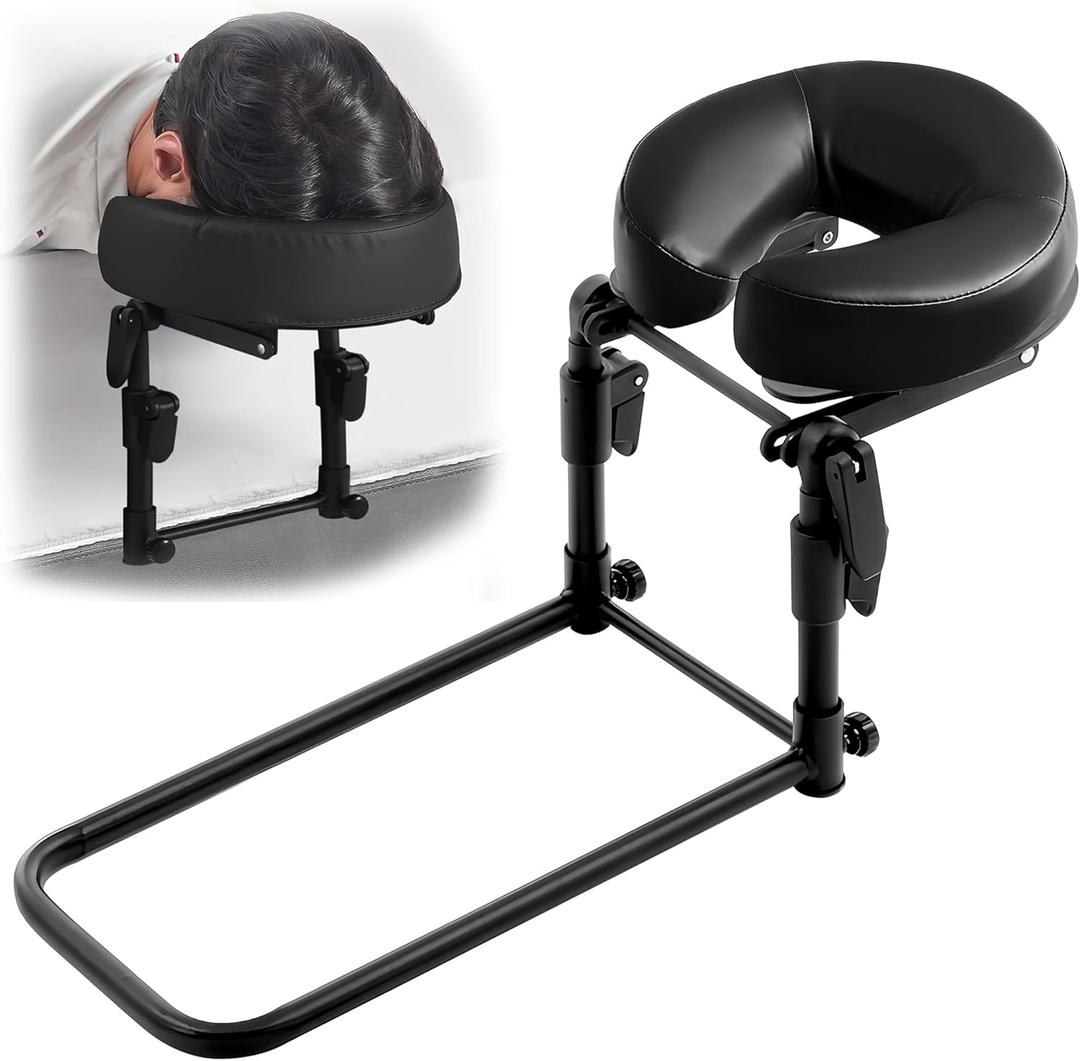 Massage Headrest for Bed, Portable Massage Face Cradle for Bed, Massage Table Kit with Adjustable Height 5.5'' to 17'' for Home, Salon
