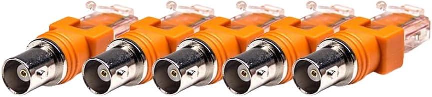 Elecbee 5PCS BNC Female to RJ45 Adapter 180 Degree
