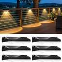 Brightown 6 Pack Solar Lights Outdoor Waterproof, Color Changing Solar Fence Deck Step Flood Lights, Warm White & RGBCW 11 Color, IP65 Waterproof Garden Lights for Outside Backyard Yard Step Patio