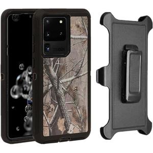 Fastsun Galaxy S23 Ultra Defender Case, Camo Designed Protective Defender Shockproof Hybrid Case Dual Layer Design Hard Cover Designed for Samsung Galaxy S23 Ultra (Clip+Camo Black Tree)