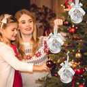2 x Clear Christmas Memorial Ornaments Feather Ball for Christmas Tree Decorations in Memory of Loved One Charm A Piece of My Heart is in Heaven Loving Memory Gifts for Loss of Mom