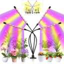 Grow Lights for Indoor Plants,80 LED Plant Lights with Full Spectrum & Red Blue Spectrum, 10 Dimmable Level, 3/9/12H Timer,3 Switch Modes, Adjustable Gooseneck,4 Heads Clip-On