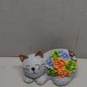 Otdair Solar Cat Decor, Birthday Gifts for Women with Succulent and 7 LED Lights, Christmas Gifts for Mom, Seniors, House Warming New Home Garden Decor for Cat Lover