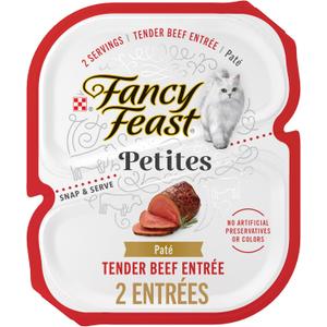 Purina Fancy Feast Petites Tender Beef Entre Gourmet Wet Cat Food Pate - (Pack of 12) 2.8 oz. Tubs