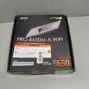 MSI PRO B650M-A WiFi ProSeries Motherboard (AMD Ryzen 9000/8000/7000 Series Processors, AM5, DDR5, PCIe 4.0, M.2, SATA 6Gb/s, USB 3.2 Gen 2, HDMI/DP, Wi-Fi 6E, Bluetooth 5.3, 2.5Gbps LAN, mATX)