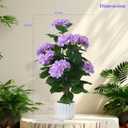 31inch Artificial Purple Hydrangea Flowers Potted Plant for Indoor & Outdoor Office Home Porch Decor, Realistic Tree with Long-Lasting Color (1, Purple)