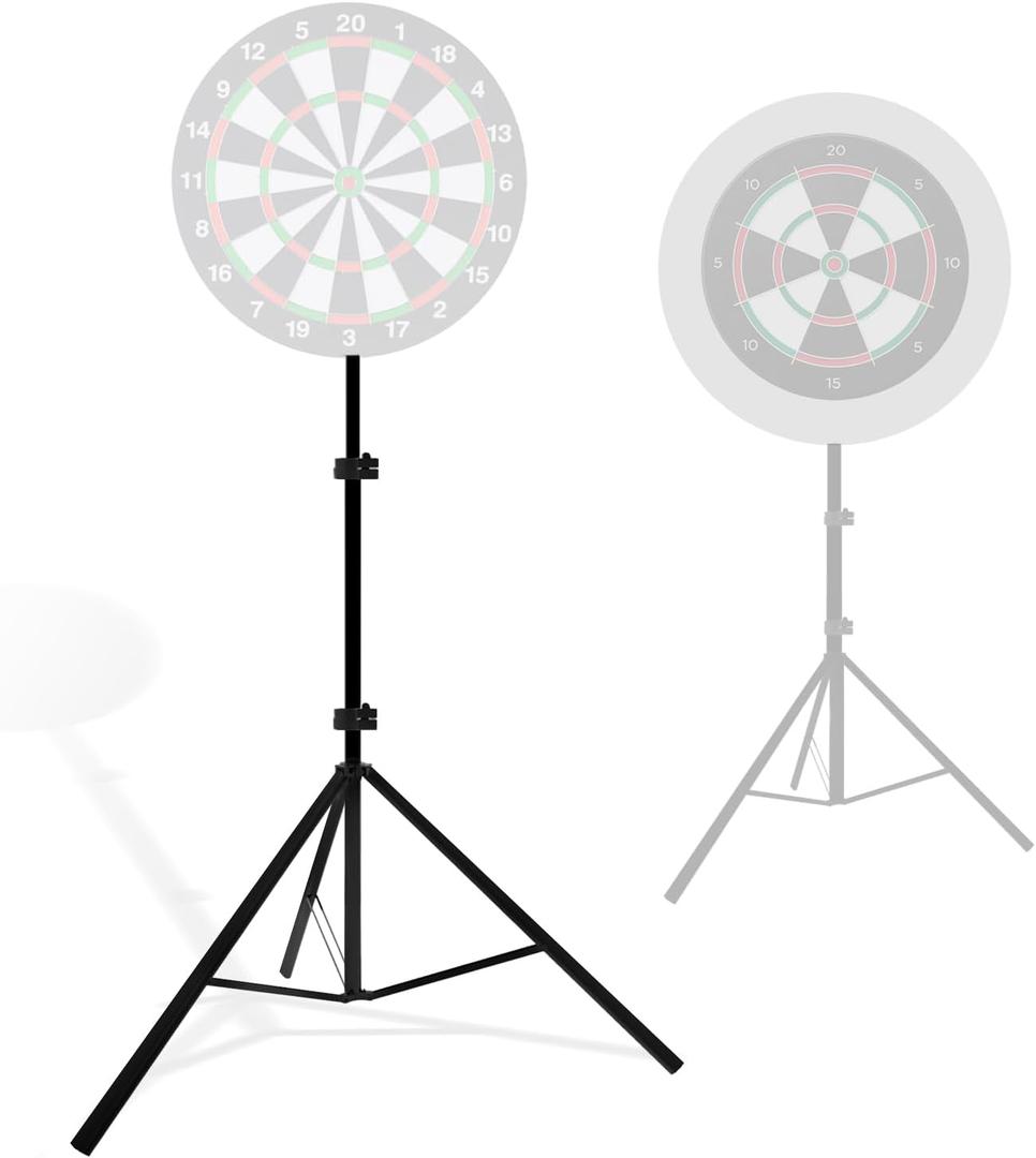 Heavy Duty Dartboard Stand with Tripod Base – Dart Board Stand with Adjustable Height from 34" to 74", Portable Dart Board Holder & Easy Assembly, Perfect for Indoor, Outdoor, Bar, and Travel Use