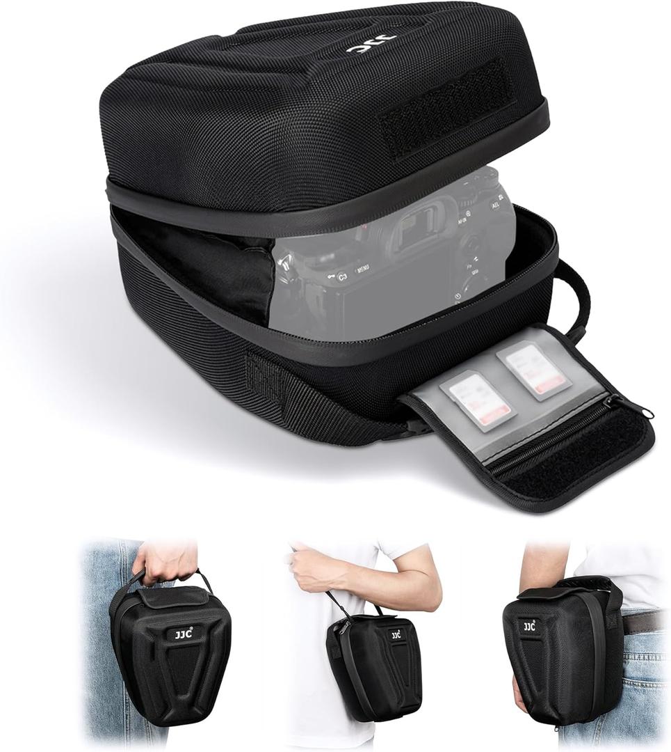 Hard Shell Camera Case for Canon EOS R50 R100 R10 R8 R7 R6 Mark II R5 Nikon Z8 Z7 II Z6 II Sony A7M4 A7M3 A7R5 A7R4 with Lens, EVA Camera Pouch with Quick Access Opening, Interior Size 6.4x4.5x7.5"