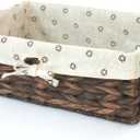 Kingwillow, Storage Basket, Natural Water Hyacinth Storage Bins Rectangular Basket,Arts and Crafts
