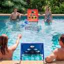 A11N SPORTS Floating Pool Cornhole Set, Heavy-Duty PVC Water Cornhole Game for Adults & Kids, Includes Unsinkable Bean Bags & Target, Summer Swimming Pool Toys & Backyard Lawn Games for Parties