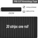 Kinesiology Tape Pro Precut 20 Strips Athletic Sports Waterproof Breathable Latex Free Tape for Ankle Wrists Knee Elastic Running Tennis Swimming Football Sports Activities Tapes (Black)