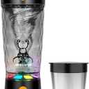 Electric Protein Shaker Bottle, USB Rechargeable Mixing Cup, Water Drink Mixer Portable Bottles for Gym Sport, BPA-Free Tritan, 22oz (Black)