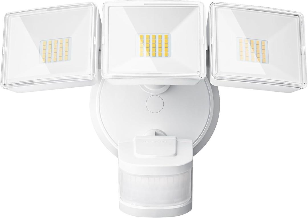OREiN 4500LM/30W Flood Lights Outdoor, 180/40FT Motion Sensor Outdoor Lights 3 Modes Dusk to Dawn IP65 Waterproof LED Security Light for 4500SQ.FT Area for Yard Garden, White (Hardwired)