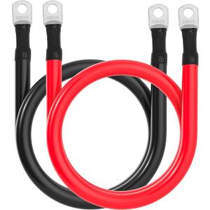 2/0 AWG Battery Cable 2/0AWG Gauge Battery Inverter Cables for Automotive Solar Marine Boat RV Car Motorcycle (2/0 AWG, 3FT, 3/8")