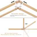 Corner Curtain Rod for Windows 36 to 72 Inch(Center Rod),20 to 36 Inch Side Rods for windows,1 Inch Bay Window Curtain Rods with Aluminum Brackets and Imitation Wood Grain Leaf Pattern Finials