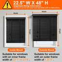 2" Slats Wood Blinds for Indoor Windows: Solid Wooden Blackout Blinds & Shades,Black Out Privacy Horizontal Blinds for Home Bedroom Bathroom Living Room Windows and Doors 22.5" WX48 H Black