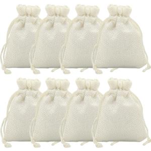 50PCS Burlap Gift Bags with Drawstring,Linen Candy Goodies Bag for Christmas Wedding Party and DIY Craft Packing (5x7 Inch | 13x18 CM, Beige)1